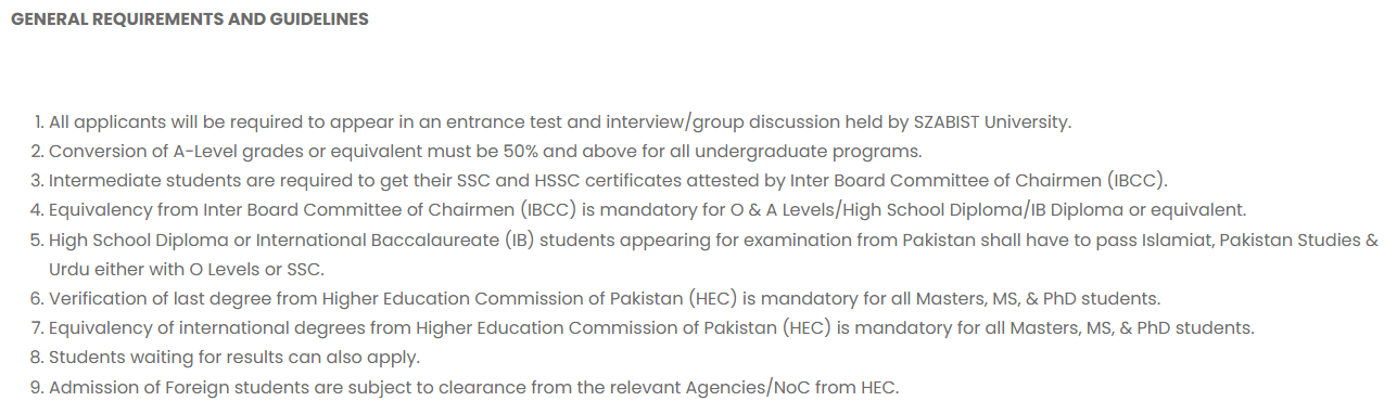 SZABIST Karachi Admission Fall 2026 1 SZABIST