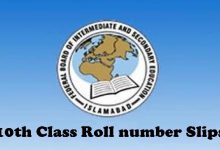 Federal Board 9th 10th Class Roll No Slip 2026 4 Federal Board 9th 10th Class Roll No Slip 2026