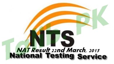 NTS NAT Test Result 22 March 2015 Check Online