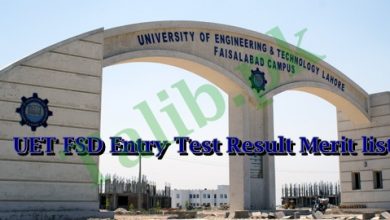 UET Faisalabad Entry Test Result 2026 Merit List