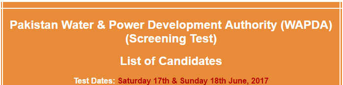 WAPDA NTS Test Result 2017 Answer Keys 17th & 18th June