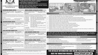 Pakistan Air Force PAF Officers Commissioned Jobs 2015 In 117 Non Gd Course Online Registration