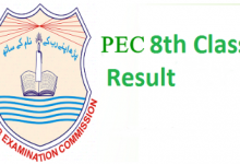 PEC Vehari Board 8th Class Result 2026