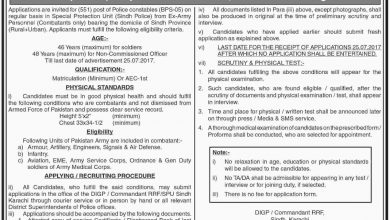 SPU Sindh Police Constable Jobs 2017 Application Form Last Date