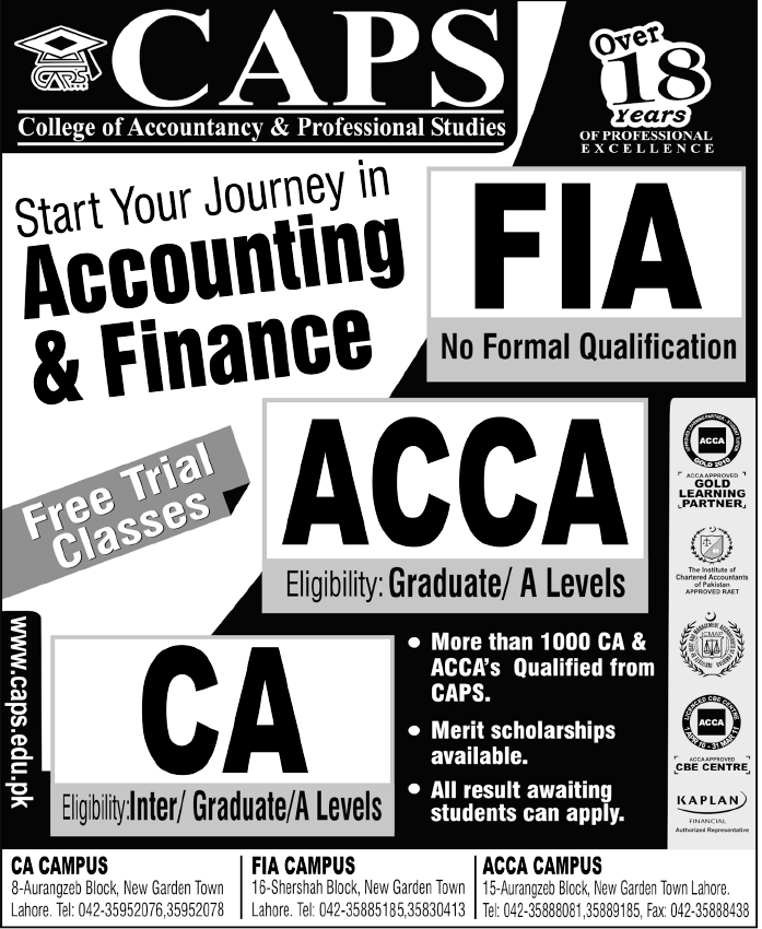 CAPS College Of Accountancy Lahore Admission 2026 4 CAPS College Of Accountancy Lahore Admission 2026 CA, ACCA, FIA
