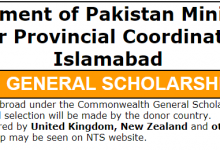 Commonwealth General Scholarship Program 2026 NTS Online Registration, Last Date