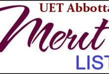 UET Abbottabad Merit List 2026 3 UET Abbottabad Merit List 2026