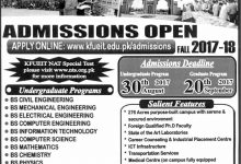 Khawaja Fareed Engineering University Admissions 2026 BSc Form Date
