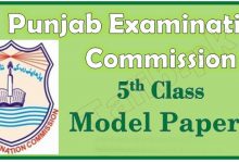 PEC 5th Class Model Papers 2026 Download Past Paper Pattern English, Math, Science, Urdu Subjects