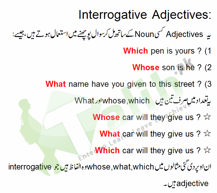 Demonstrative And Interrogative Adjectives Definition, Examples In Urdu