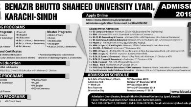 BBSUL Admission 2026 Form Last Date Shaheed Benazir Bhutto University