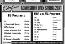 Foundation University Islamabad FUI Admissions Spring 2026