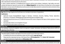 ZTBL Jobs 2016-17 In Zarai Taraqiati Bank Limited Officer Grade 3 NTS Application Form