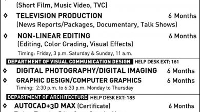 National College Of Arts NCA Lahore Short Courses Admission 2026 Free Download Form, Last Date