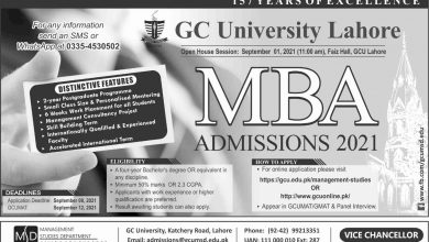 GC University Lahore MBA Admission 2026 Apply Online Last Date