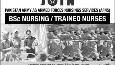 Join Pakistan Army In Armed Forces Nursing Service AFNS