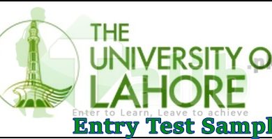 University Of Lahore Entry Test 2026 Sample Paper