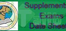 Federal Board Matric Supplementary Date Sheet 2026