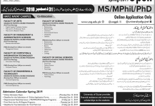 University Gujrat Hafiz Hayat Campus Admission 2026 Spring Form Last Date
