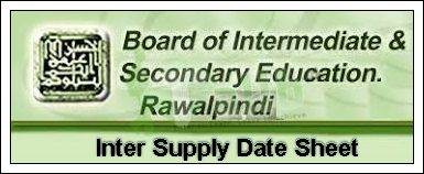 Rawalpindi Board Inter Supplementary Date Sheet 2026