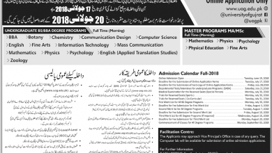 University of Gujrat UOG Rawalpindi Campus Admissions Fall 2026