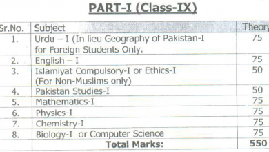 Assessment Scheme For 9th Class 2026 BISE Lahore Board