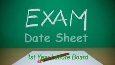 1st Year Date Sheet 2026 Lahore Board 12 1st Year Date Sheet 2026 Lahore Board
