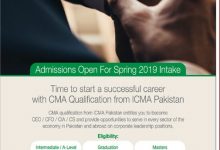 ICMAP Spring Admissions 2026 Online Registration Last Date