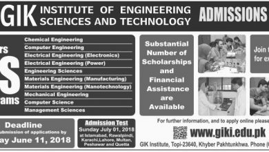 GIKI University BS Engineering Admission 2026