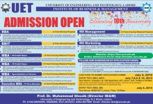 UET IBM Admissions 2026 Form Entry Test Schedule