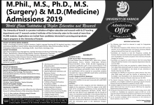 University Of Karachi UOK M.Phil, PhD Admissions 2026 Form