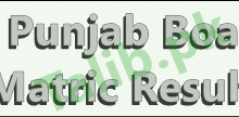Punjab Boards Matric Result 2026