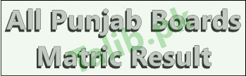 Punjab Boards Matric Result 2026