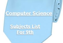 9th Class Science Subjects List