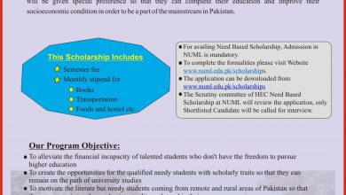 NUML HEC Need Based Scholarship 2026 Form, Last Date, Advertisement