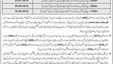 MZU BZU BSc Private Registration Form 2026 Last Date Fees Schedule