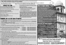 Punjab University Law College Lahore Admission 2026