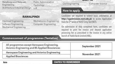 NUST University Undergraduate Admission 2026