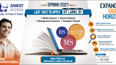 SZABIST Islamabad Admissions Spring 2026