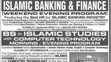 Sheikh Zayed Islamic Centre SZIC UOK Admissions 2026