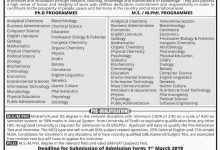 University Of Sindh Jamshoro MS, M.Phil, PhD Admissions 2026