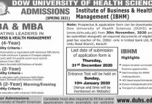 DUHS BBA, MBA Admissions 2026DUHS BBA, MBA Admissions 2026
