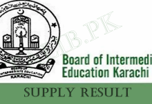 Karachi Board Inter Supply Result 2026 HSC BIEK All Groups