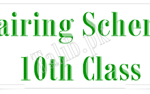 Pairing Scheme Of 10th Class 2026 Biology, Math, English
