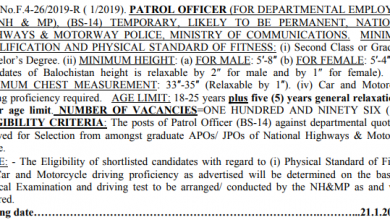 FPSC Patrol Officer Result 2026 NHMP Jobs Entry Test
