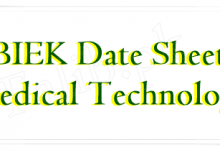 Karachi Board 1st Year, 2nd Year Pre Medical Date Sheet 2026