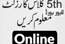 Lahore Board 5th Class Result 2026 Roll Number Wise