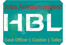 HBL New Cash Officer Jobs 2026