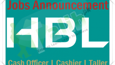 HBL New Cash Officer Jobs 2026