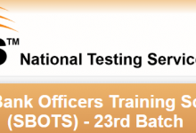 State Bank Officer Training Scheme 2026 SBOTS 23rd Batch Online Apply